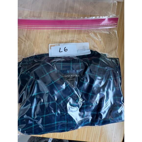 Banana Republic Classic Fit Blue Green Checkered Flannel Button Up Women's S - Picture 9 of 9